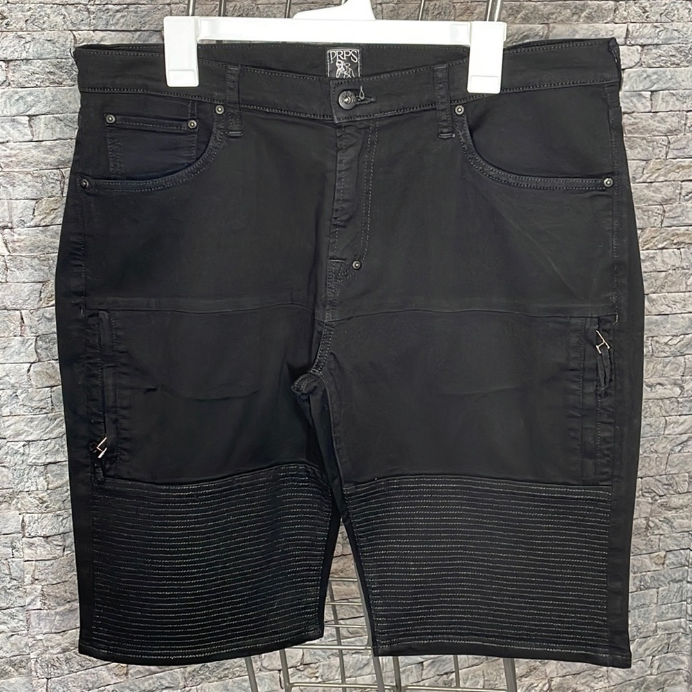 PRPS Challenger Moto Shorts Black Size 36 Streetwear Designer